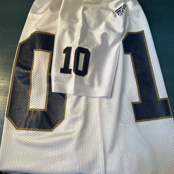 VTG Y2K Adidas White Notre Dame #10 Brady Quinn Football Jersey Youth S - Picture 12 of 17